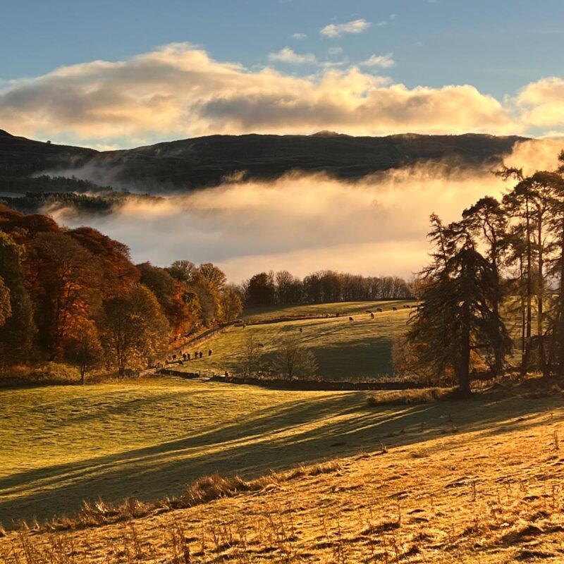 Mist on the hills of Highland Perthshire.