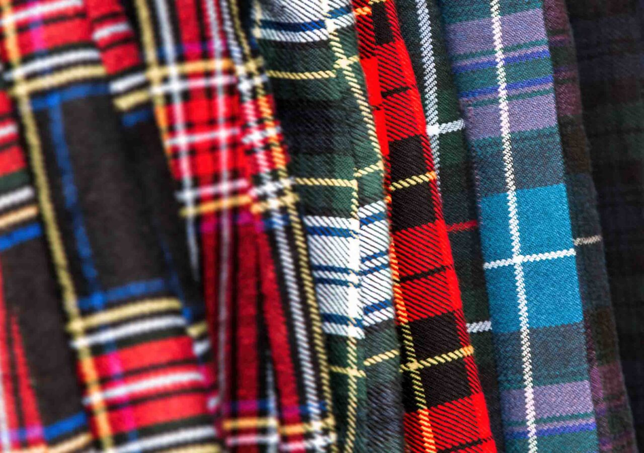 A range of tartans.