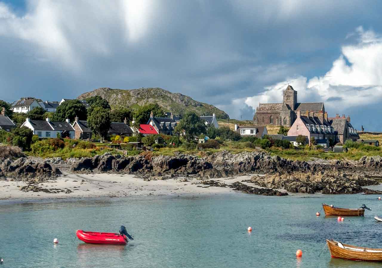 Iona Abbey and the beach.