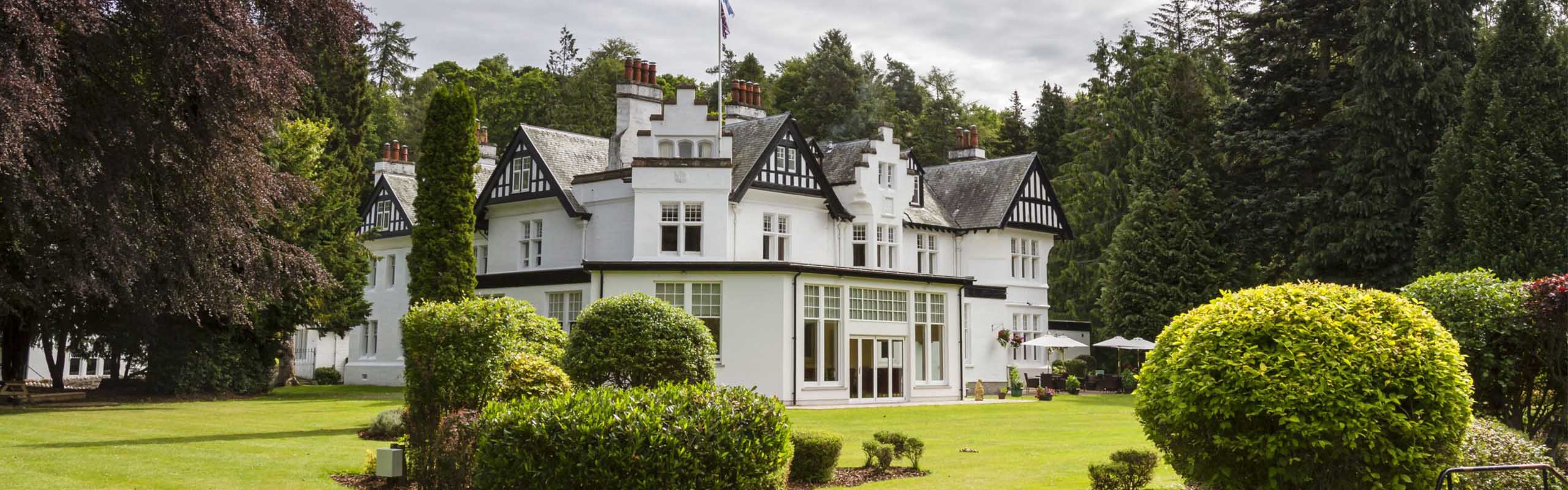 Apex Pine Trees hotel in Perthshire in the sunshine.