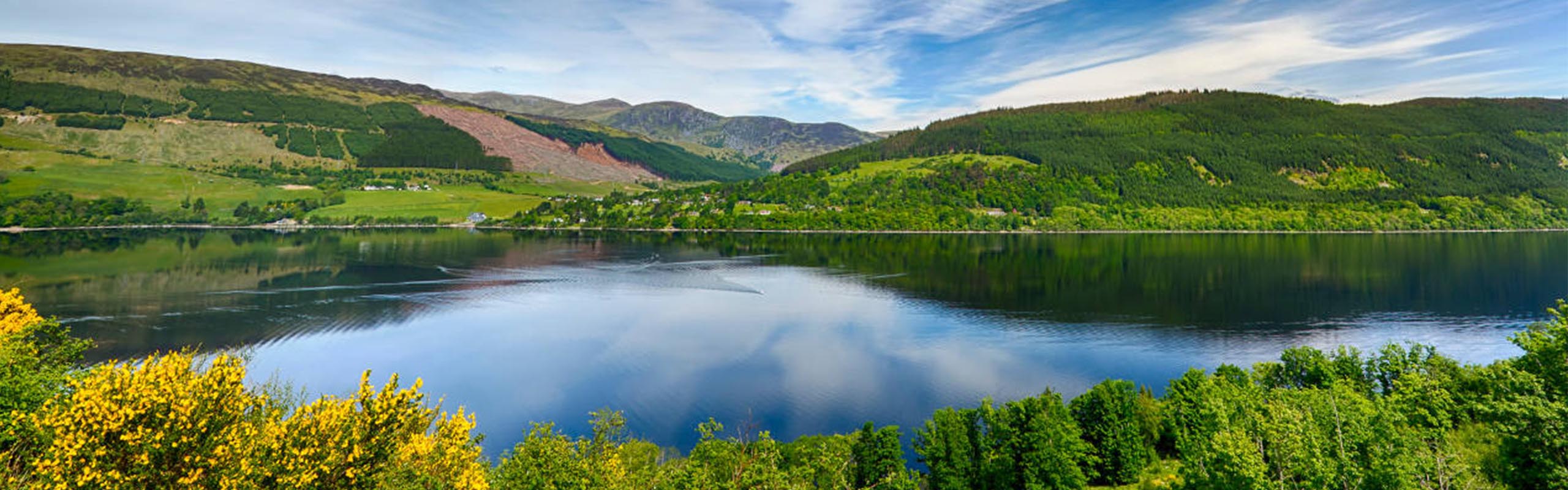 Loch Tay in Scotland on a sunny day
