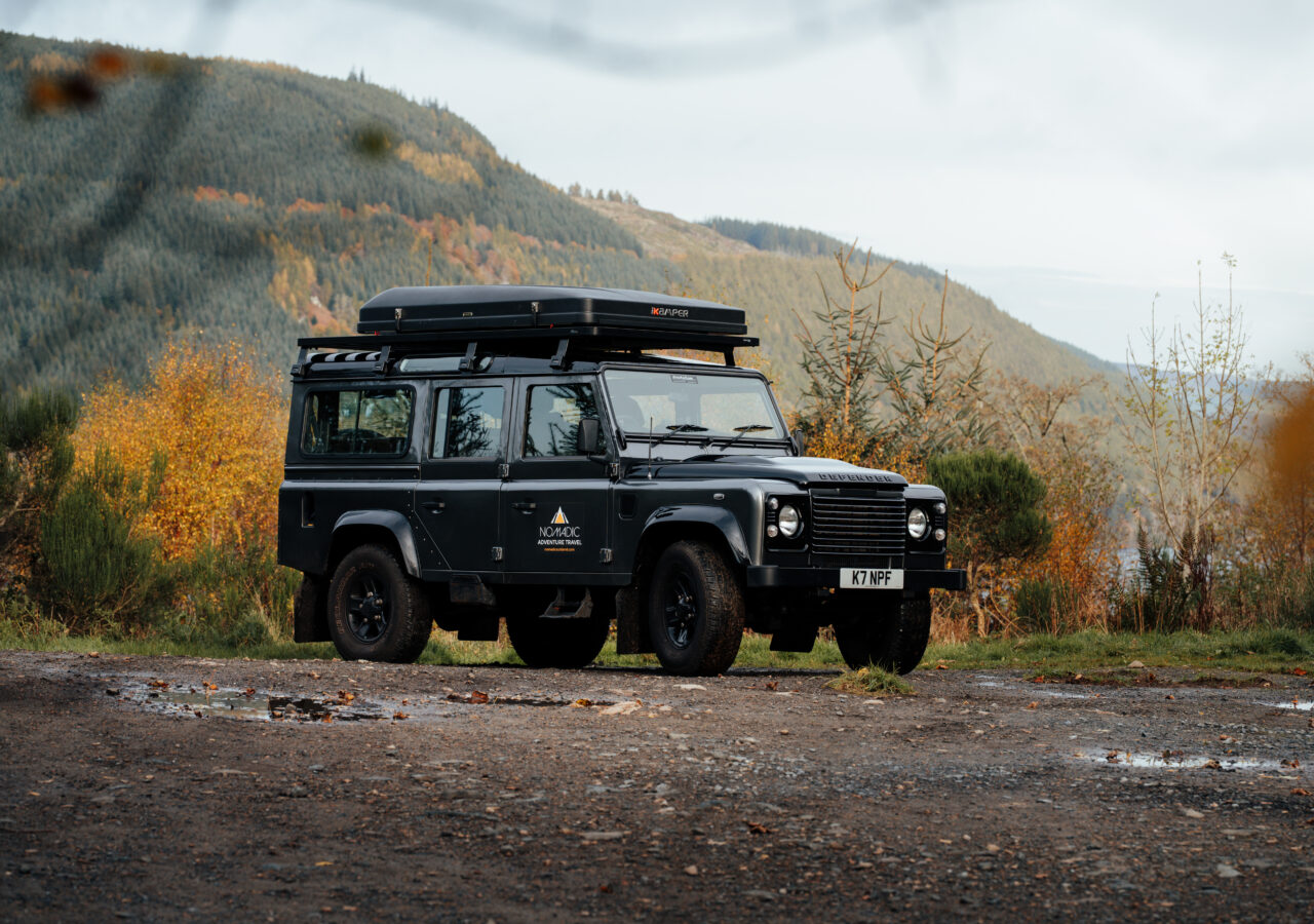 Classic Defender 110 in Autumn