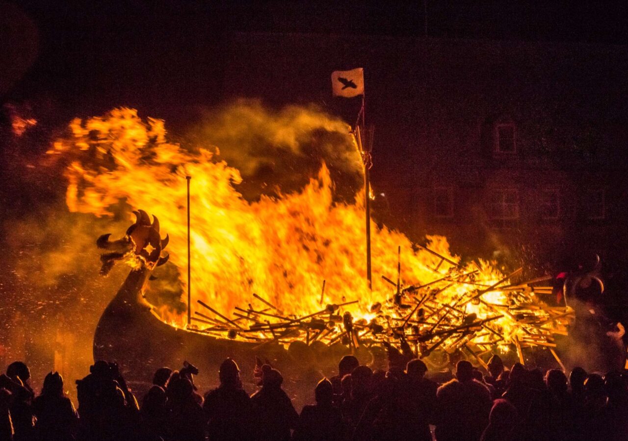 Scottish Festivals burning longboat