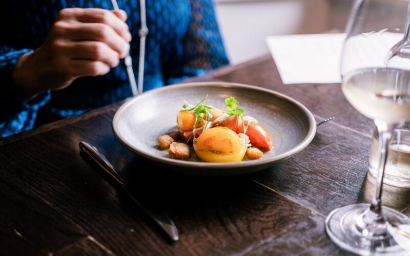 Plate of food at GrandTully Hotel