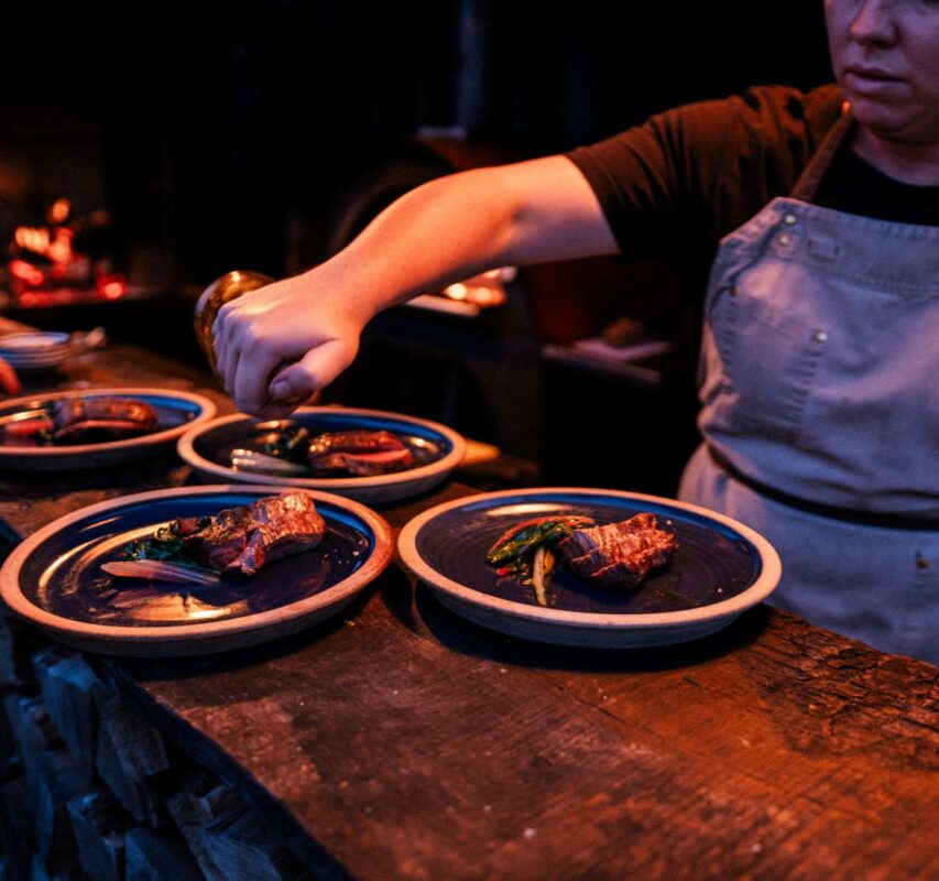 Cooking over the open fire at Inverlonan